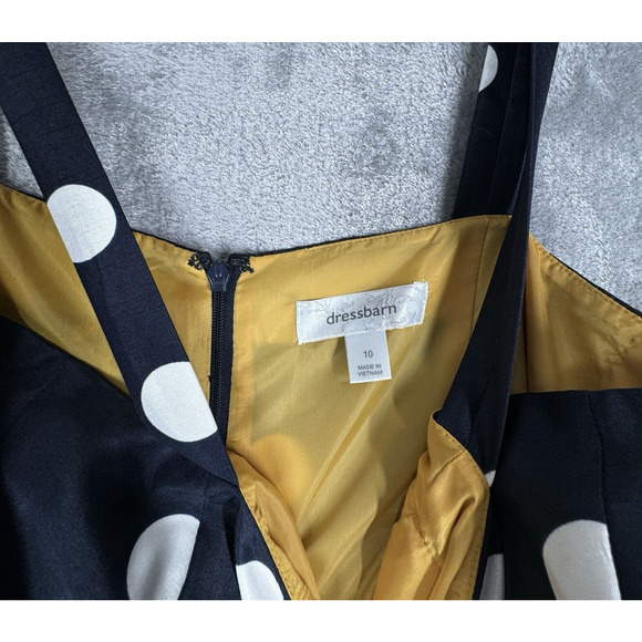 Dressbarn Dress Womens‎ 10 Navy Blue White Polka Dot Classic Pin Up Rockabilly - Picture 6 of 9